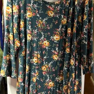 Kate & Mallory Dark Green Floral Dress